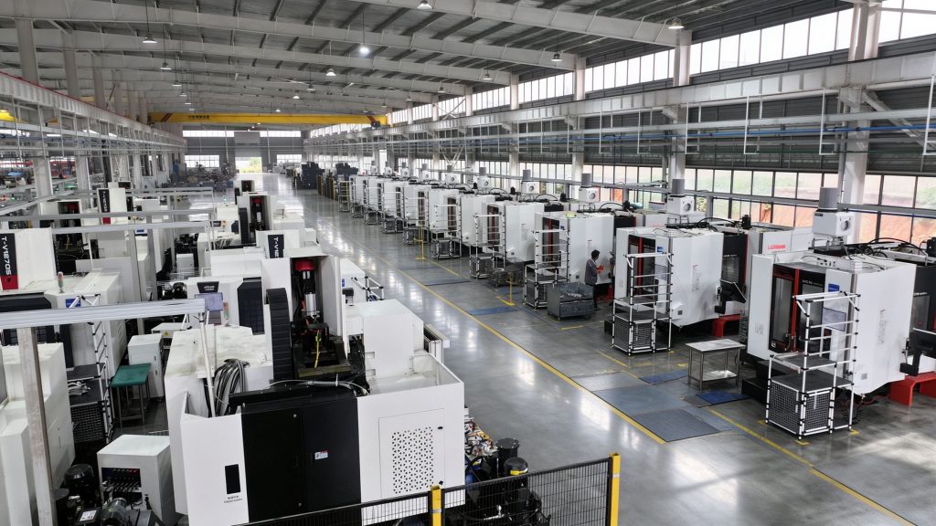 Clean, well-organised machining line at Hetian (illustrative)