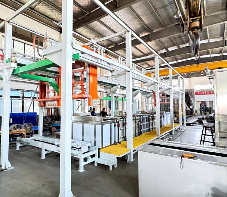 Automatic fluorescent penetrant inspection line at the Hetian plant
