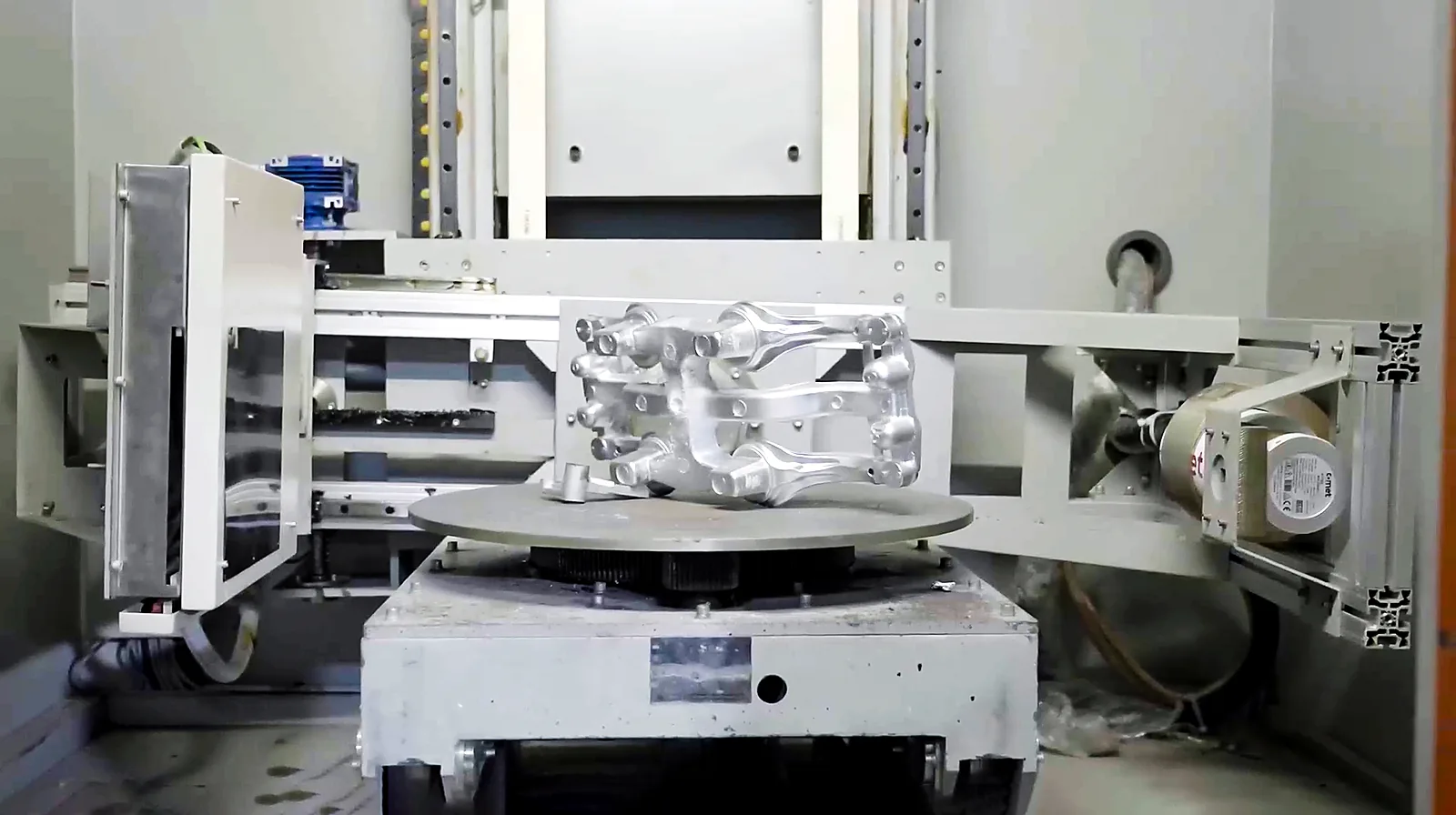 X-ray inspection of an aluminum control arm inside the detection chamber